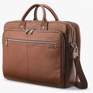 NWT Samsonite Classic Leather Toploader Briefcase